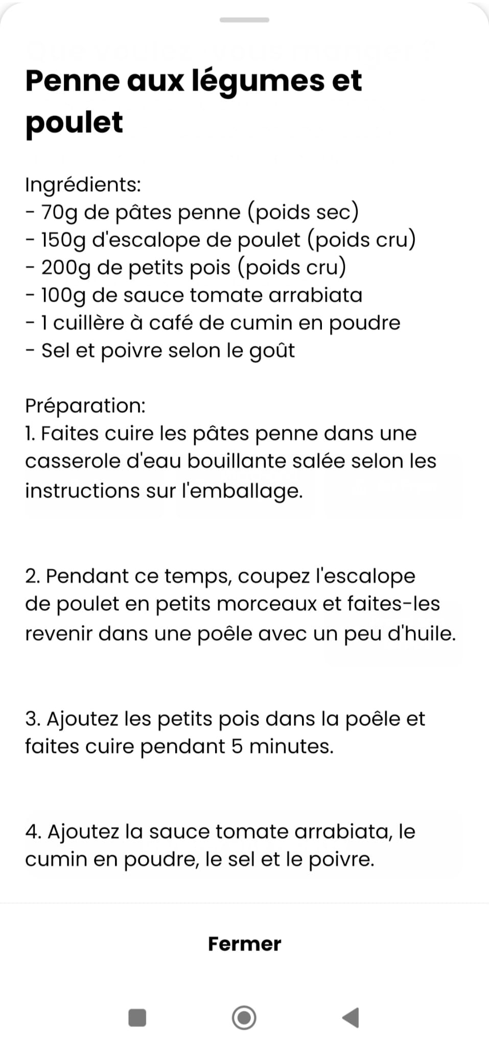 Diet App Recipe
