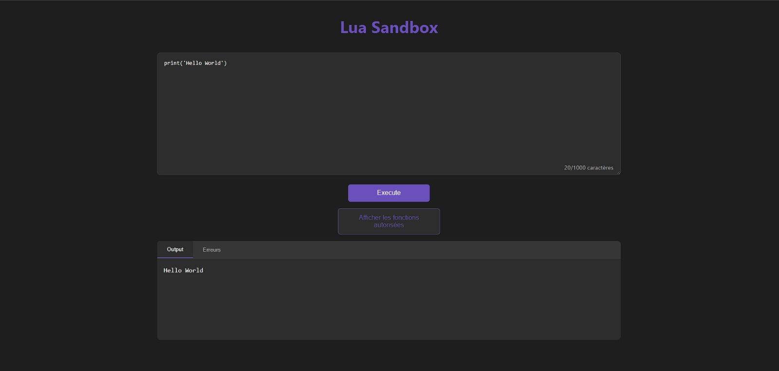 Lua Sandbox Preview